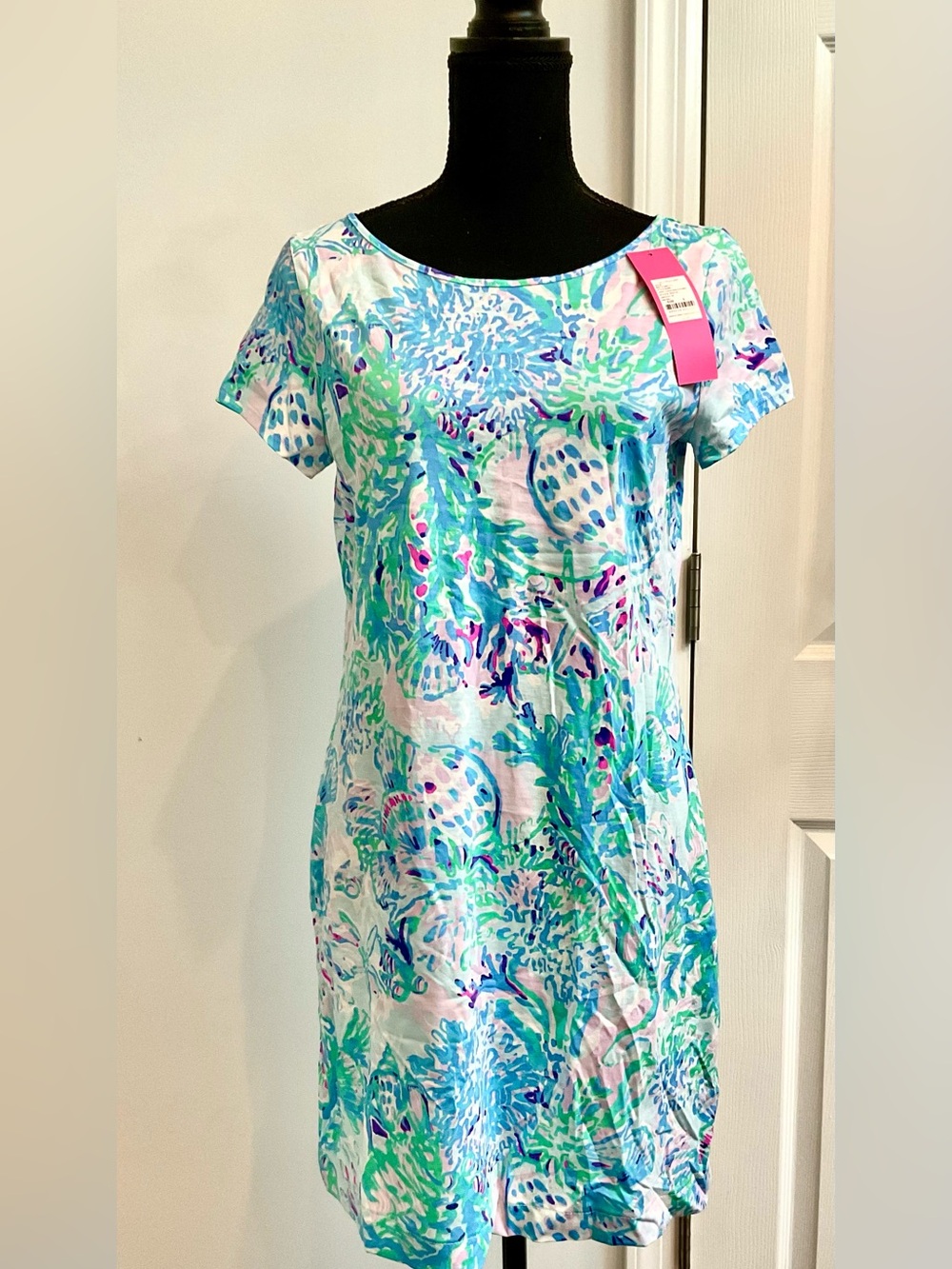 Lilly Pulitzer Aqua, Green & Pink Short Sleeve dress